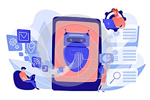 Natural language processing concept vector illustration.