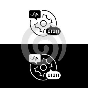 Natural Language Processing icon. NLP symbol, Text analysis icon, Computational linguistics symbol, Language understanding icon,