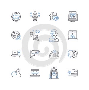 Natural language processing line icons collection. Semantics, Syntax, Morphology, Parsing, Sentiment, Discourse, Lexicon photo