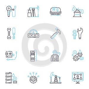 Natural language processing linear icons set. Analysis, Artificial intelligence, Automation, Chatbots, Classification photo