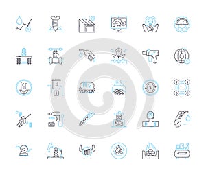 Natural language processing linear icons set. Analysis, Artificial intelligence, Automation, Chatbots, Classification photo