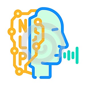 natural language processing nlp seo color icon vector illustration
