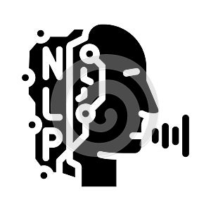 natural language processing nlp seo glyph icon vector illustration