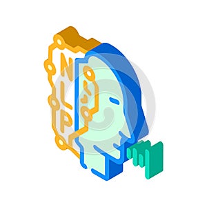 natural language processing nlp seo isometric icon vector illustration