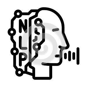 natural language processing nlp seo line icon vector illustration