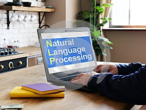 Natural-language processing NLP is shown on the photo using the text