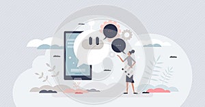 Natural language processing and robot communication tiny person concept