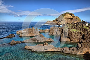 Natural lava-rock pools in Porto Moniz, Madeira island