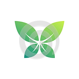 Natural Leaf Symbol shaped like butterfly