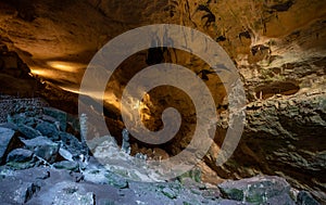 Natural Light and Artificial Light In Carlsbad Caverns