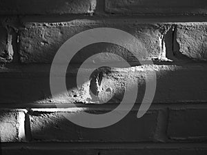 NATURAL LIGHT ON WHITE PLAIN BRICK WALL