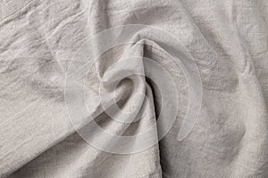 Natural linen fabric texture, flaxen twisted textile background photo