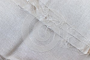Natural linen fabric texture. Rough crumpled burlap background