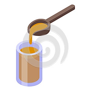 Natural maple sweetener icon isometric vector. Sugary woodland extract