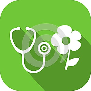 Natural medicine icon, soft and alternative