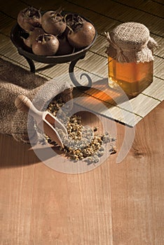 Natural medicines with copy space