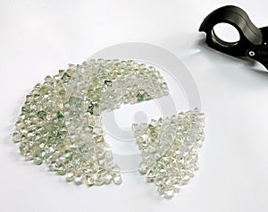 Natural mined small rough gemstones diamonds