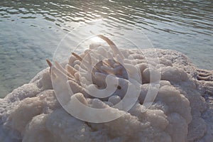 natural mineral formation of the solt at the Dead Sea.