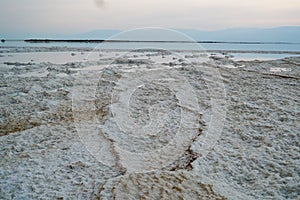 natural mineral formation of the solt at the Dead Sea.