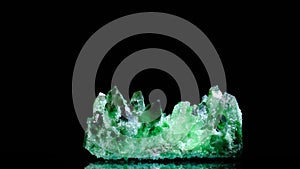 Natural mineral green quartz black background natural mineral