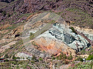 Natural Monument of `Los Azulejos de The Tiles of Veneguera` in Gran Canaria island.