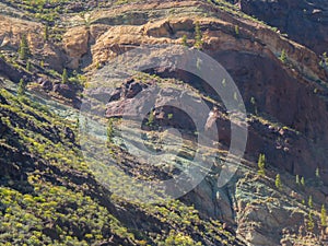 Natural Monument of `Los Azulejos de The Tiles of Veneguera` in Gran Canaria island.