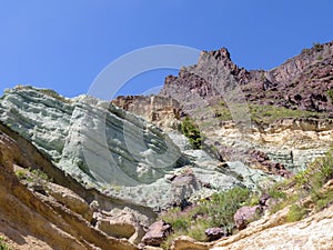 Natural Monument of `Los Azulejos de The Tiles of Veneguera` in Gran Canaria island.