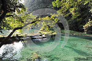 Natural monument park of Semuc Champey at Lanquin