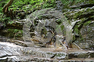 Natural mountain waterfalls