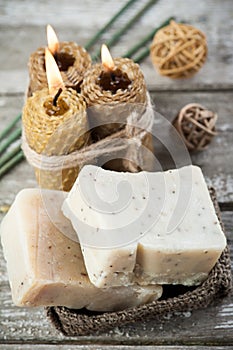 Natural olive soap and honey candles