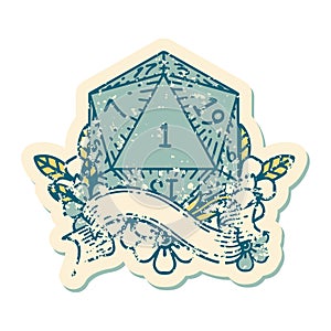 natural one d20 dice roll illustration