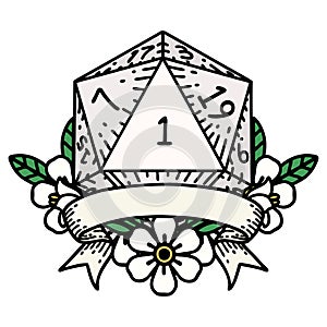 natural one d20 dice roll illustration