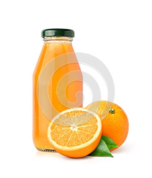 100 percent Natural orange juice with sacs photo