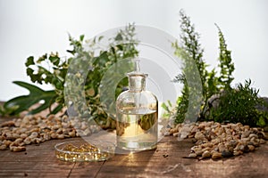 Natural organic botany and scientific glassware, Alternative green herb medicine