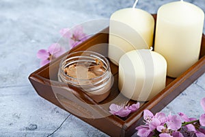 Natural organic cosmetics. Spa products for health and beauty