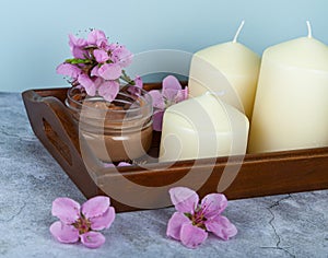 Natural organic cosmetics. Spa products for health and beauty