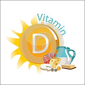 Natural organic foods with high vitamin D content