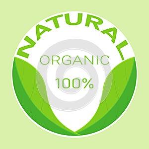 Natural organic green leaves logo design vector illustration