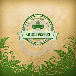 Natural Organic Herbal Vector Composition