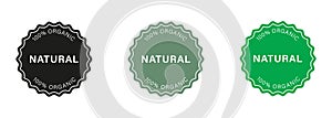 Natural Organic Product Silhouette Stamp Set. Eco Friendly Healthy Food Label. Pure Symbol. Quality Fresh Natural