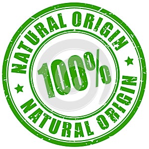 Natural origin vector rubber stamp