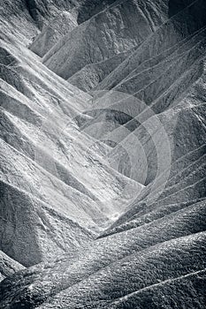 Natural pattern of the rocks at Zabriskie Point in the Death Valley National Park