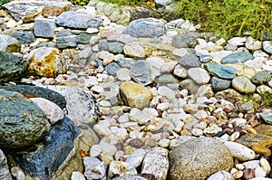 Natural pebble rocks