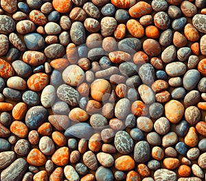 Natural Pebble Texture Background River Stones Pattern