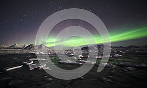 Natural phenomenon of Northern Lights photo