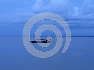 Natural photography of the Padma river at evening time