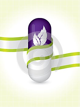 Natural pill with ribbon brochure design