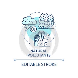 Natural pollutants concept icon