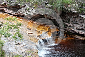 Natural pool called `RibeirÃÂ£o do Meio`, in Chapada Diamantina National Park, LenÃÂ§ois, Bahia, Brazil photo