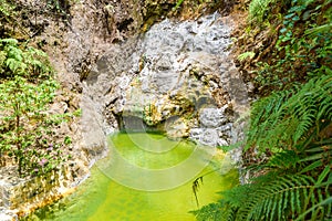 Natural pool of Fuentes Georginas - hot springs around Zunil and Quetzaltenango - Xela, Guatemala photo